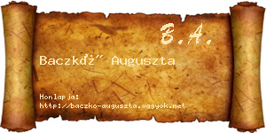 Baczkó Auguszta névjegykártya